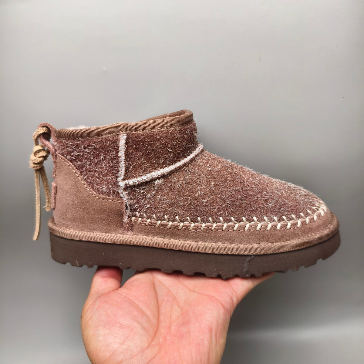 1538 Suede Back Strap Boots – Brown (In Stock)