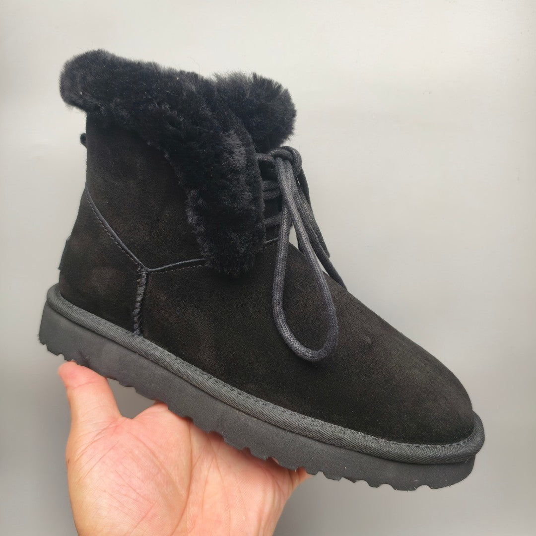 4576 Mid-Top Lace-Up Casual Sneakers – Black (In Stock)