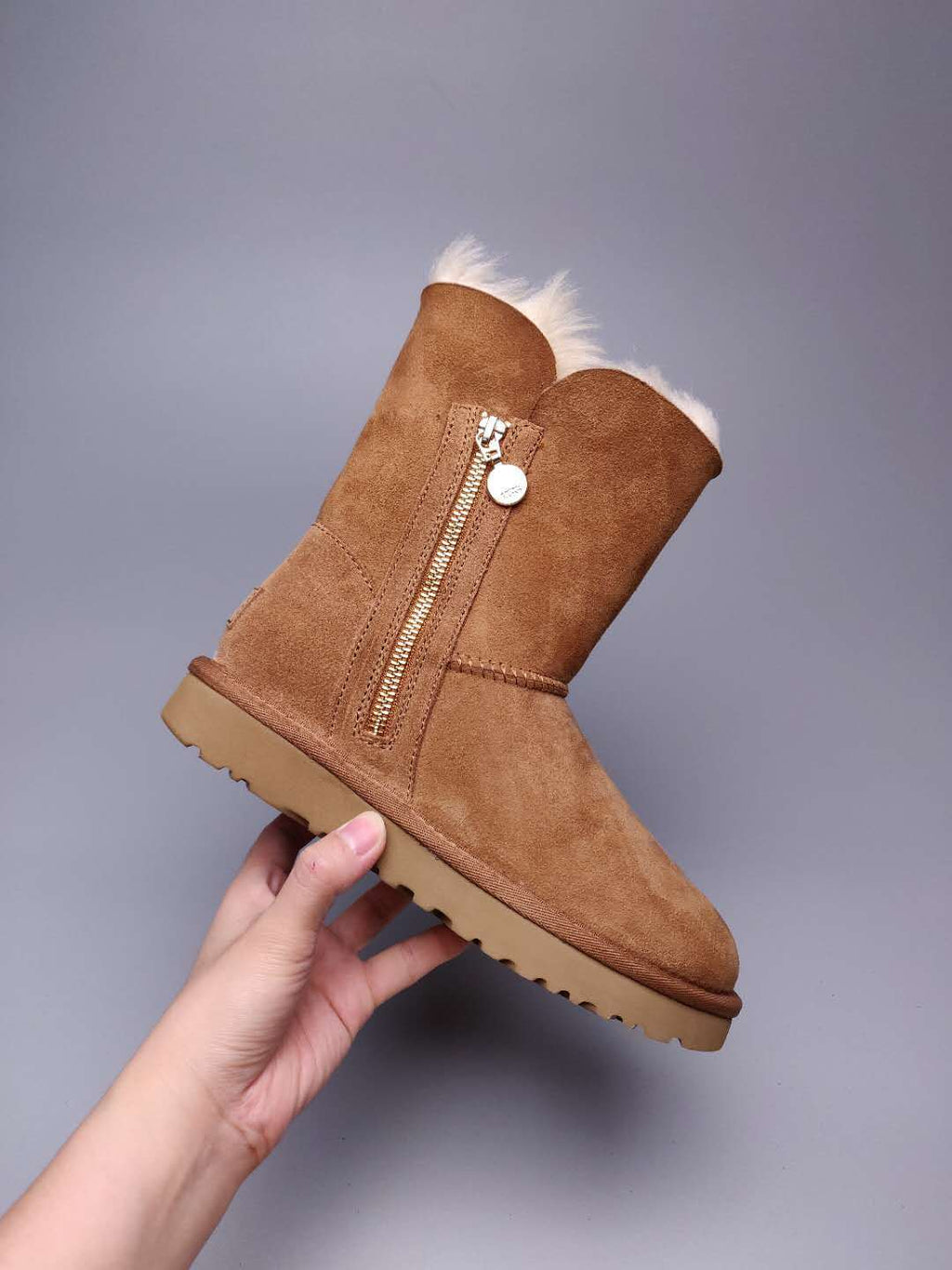 2480 Side Zip Mid-Calf Boots – Chestnut (In Stock)