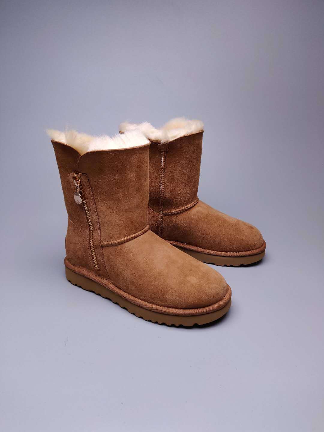 2480 Side Zip Mid-Calf Boots – Chestnut (In Stock)