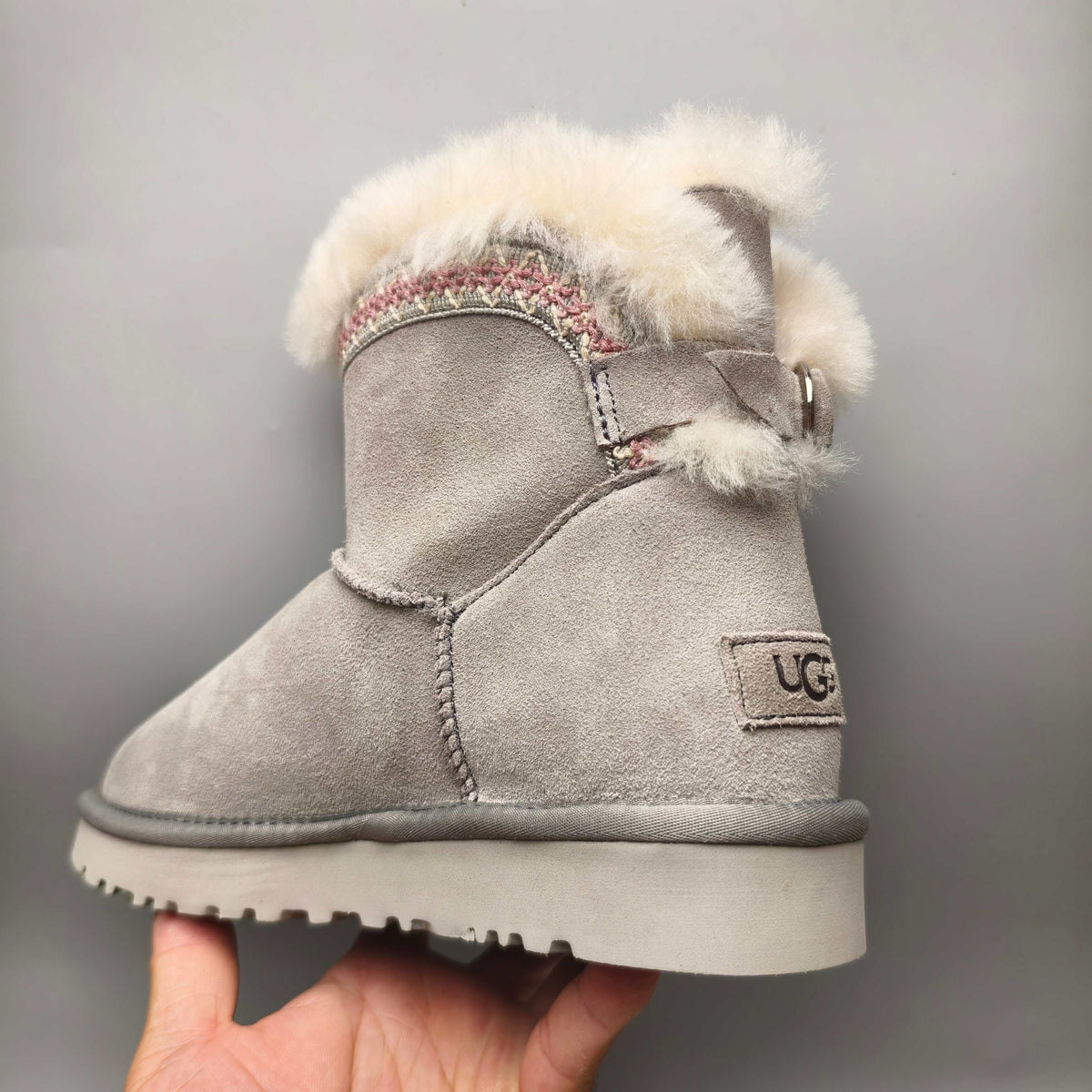 4517 Ethnic Back Strap Casual Shoes – Gray (In Stock)