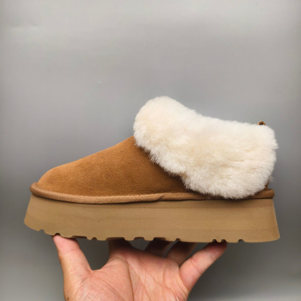 1393 Chunky Sole Suede Slip-On Lazy Shoes – Chestnut (In Stock)