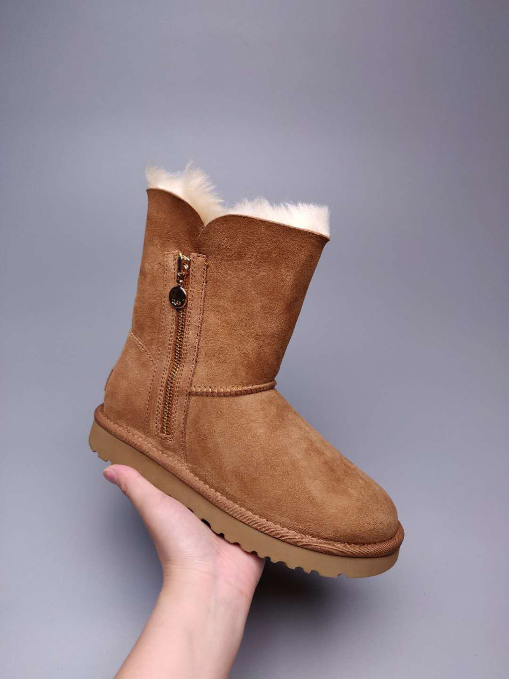 2480 Side Zip Mid-Calf Boots – Chestnut (In Stock)