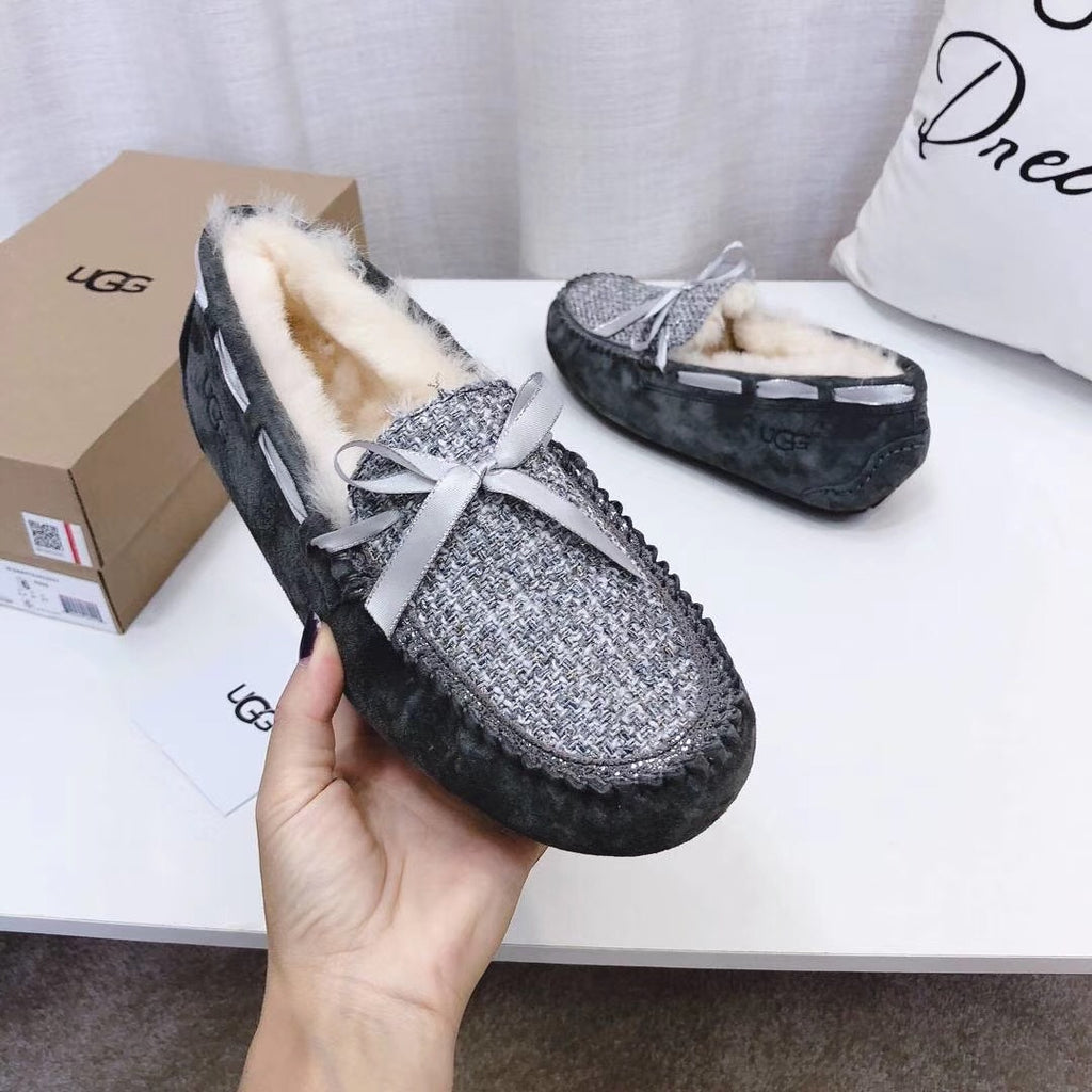 5623 Chanel-Style Driving Loafers – Gray (New Arrival)