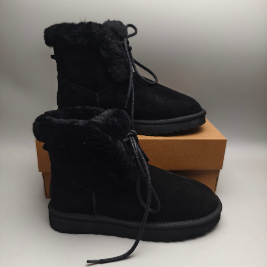 4576 Mid-Top Lace-Up Casual Sneakers – Black (In Stock)