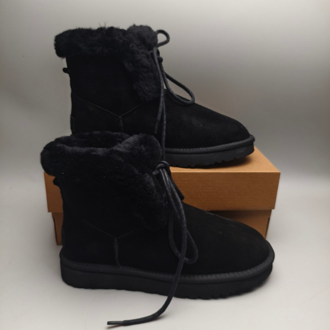 4576 Mid-Top Lace-Up Casual Sneakers – Black (In Stock)