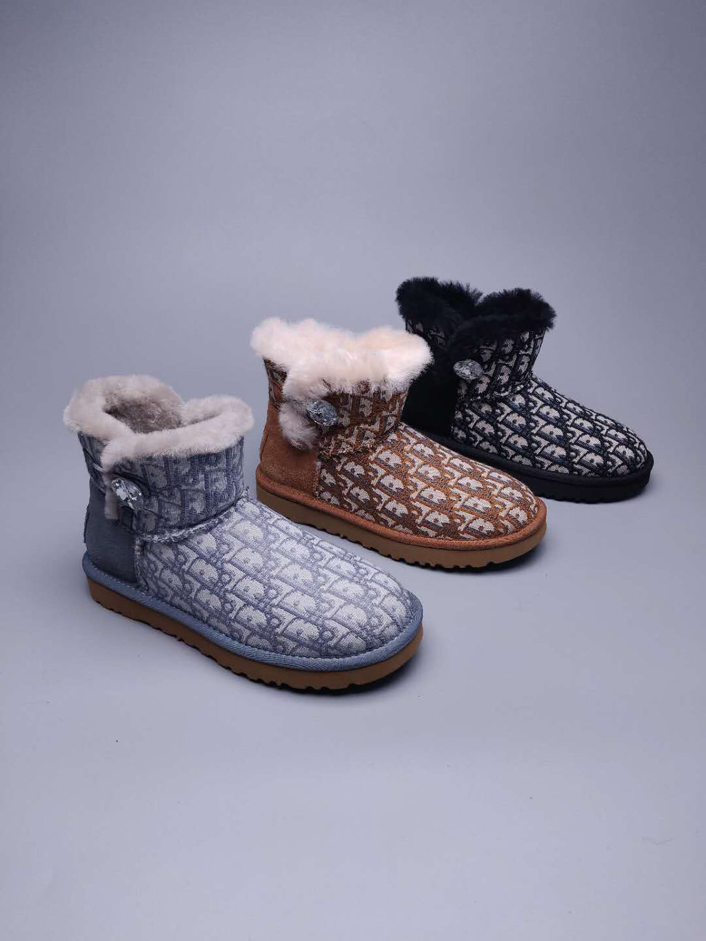 6554 Dior-Inspired Textured Boots – Chestnut (In Stock)
