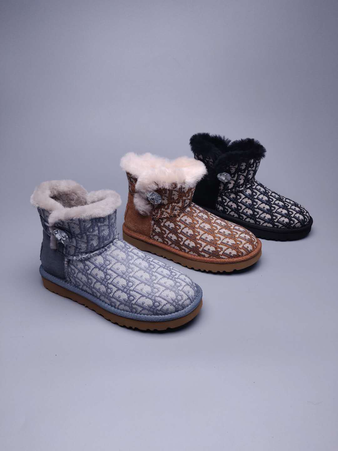 6554 Dior-Inspired Textured Boots – Chestnut (In Stock)