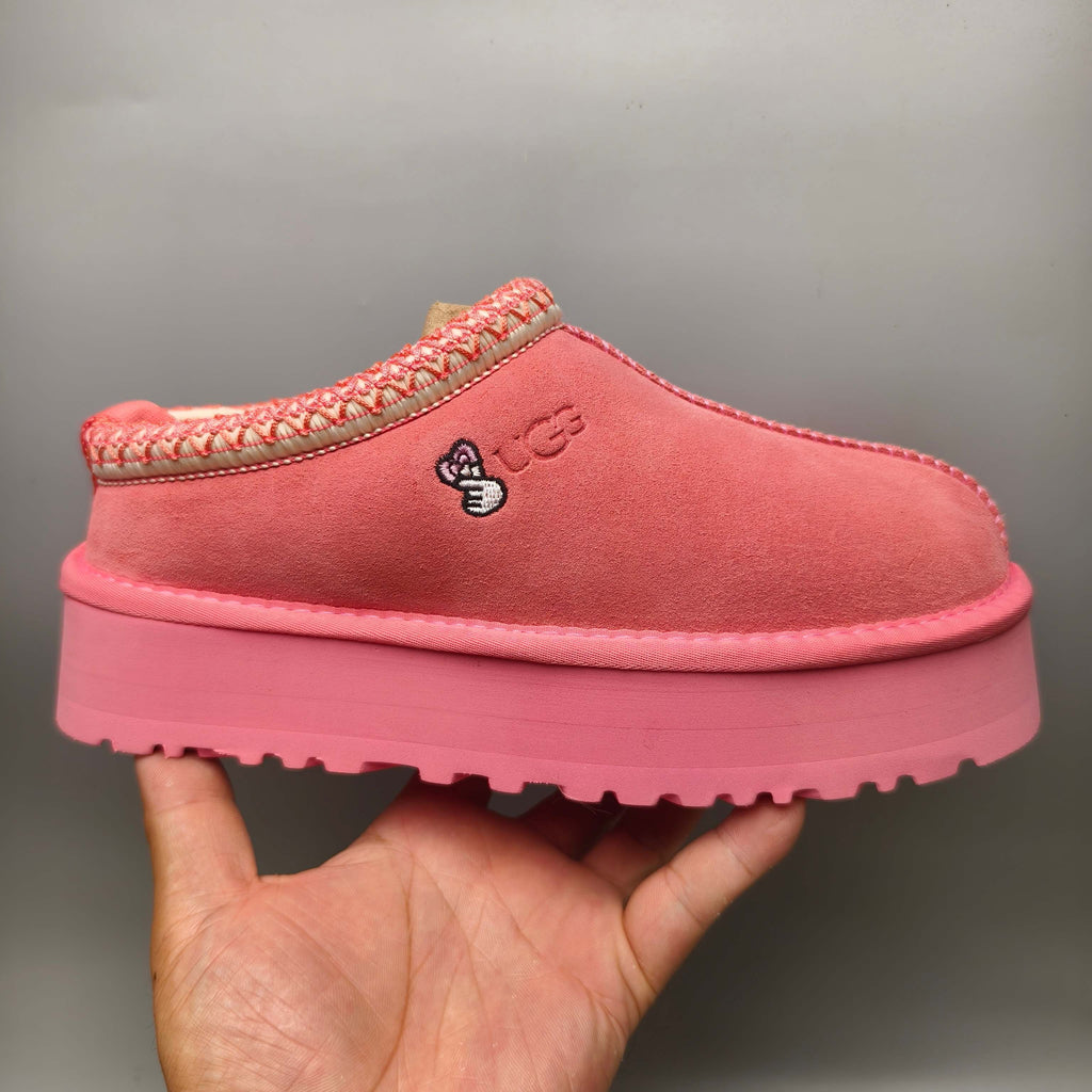 2553 Ethnic-Inspired Chunky Sole Casual Shoes – Rose Red (Style 2130, In Stock)