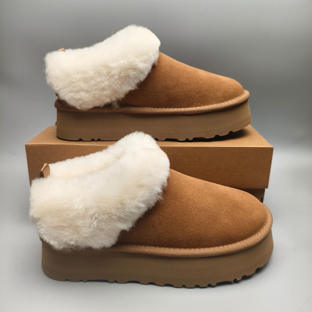 1393 Chunky Sole Suede Slip-On Lazy Shoes – Chestnut (In Stock)