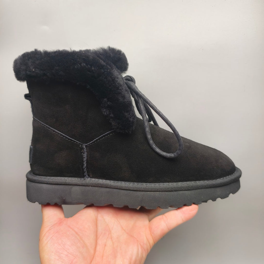 4576 Mid-Top Lace-Up Casual Sneakers – Black (In Stock)
