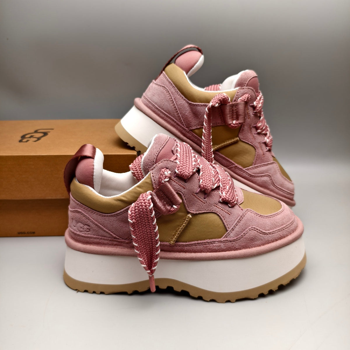 1541 Chunky Dad Sneakers – Pink Lace-Up Casual (In Stock)