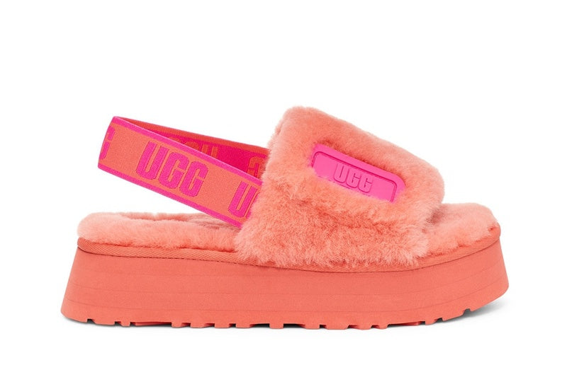 2258 Disco Fuzz Sandals – Coral Red (In Stock)