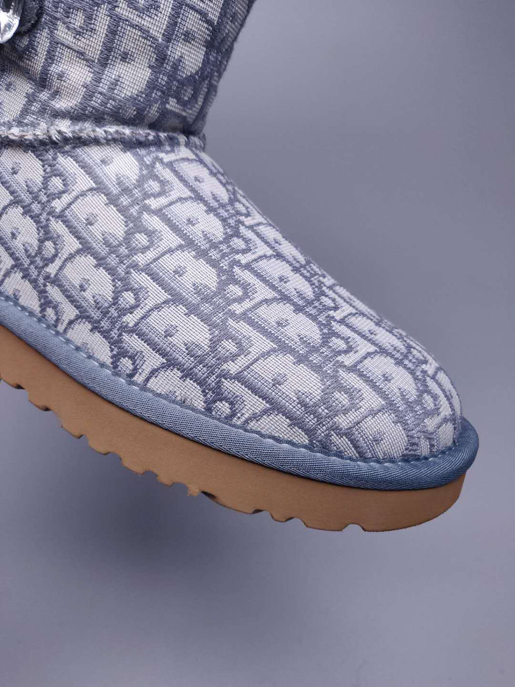 6554 Dior-Inspired Textured Boots – Gray (In Stock)