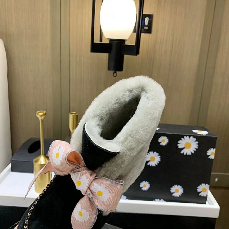 7888 Daisy Chain Ribbon Boots – Black (In Stock)