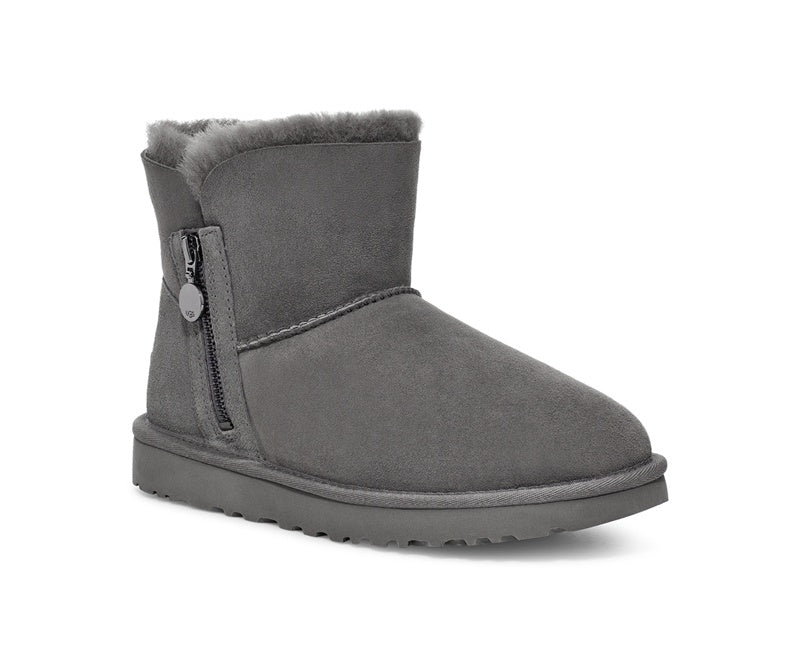 2481 Side Zip Ankle Boots – Gray (In Stock)