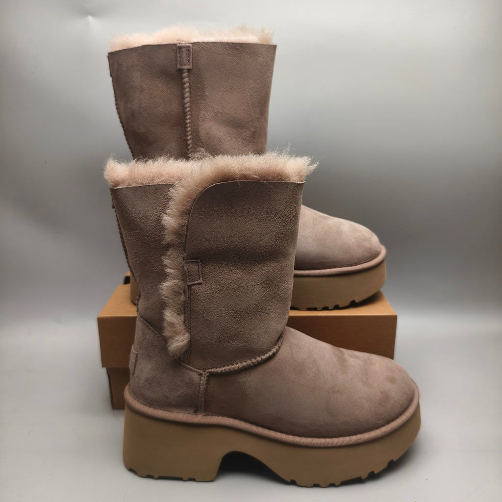 1533 Wedge Chunky Mid-Calf Fashion Boots – Walnut (In Stock)