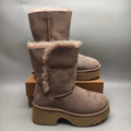 1533 Wedge Chunky Mid-Calf Fashion Boots – Walnut (In Stock)