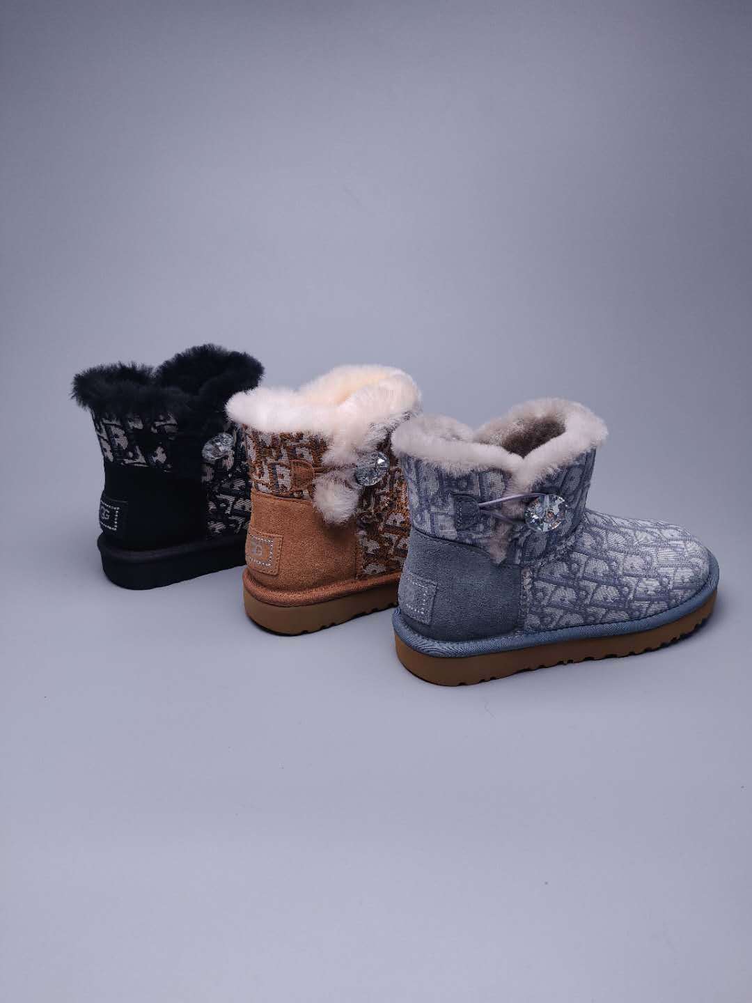 6554 Dior-Inspired Textured Boots – Chestnut (In Stock)