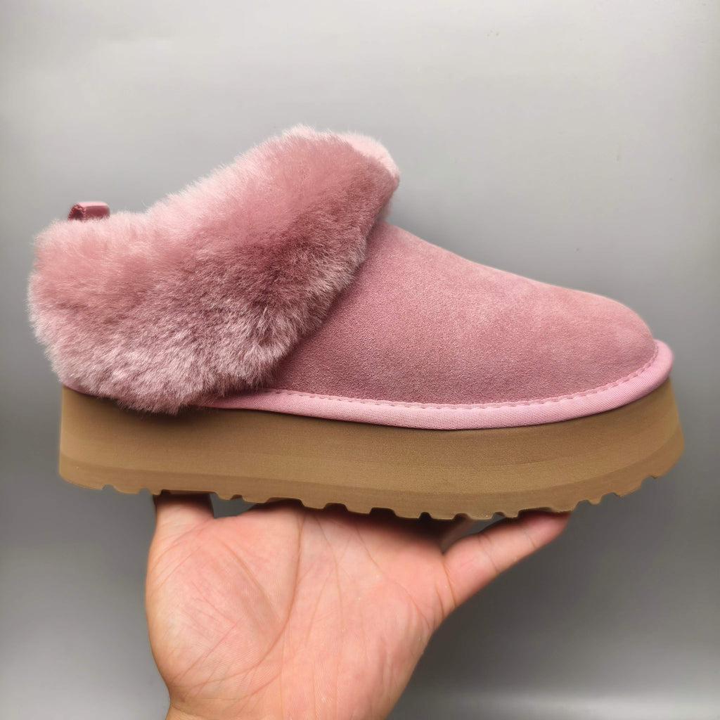 1393 Chunky Sole Suede Slip-On Lazy Shoes – Pink (In Stock)