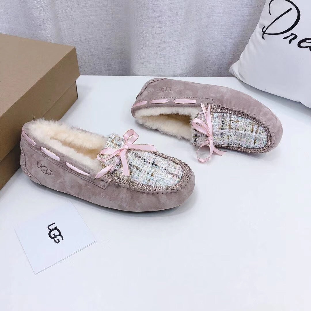5623 Chanel-Style Driving Loafers – Dusk Pink (New Arrival)