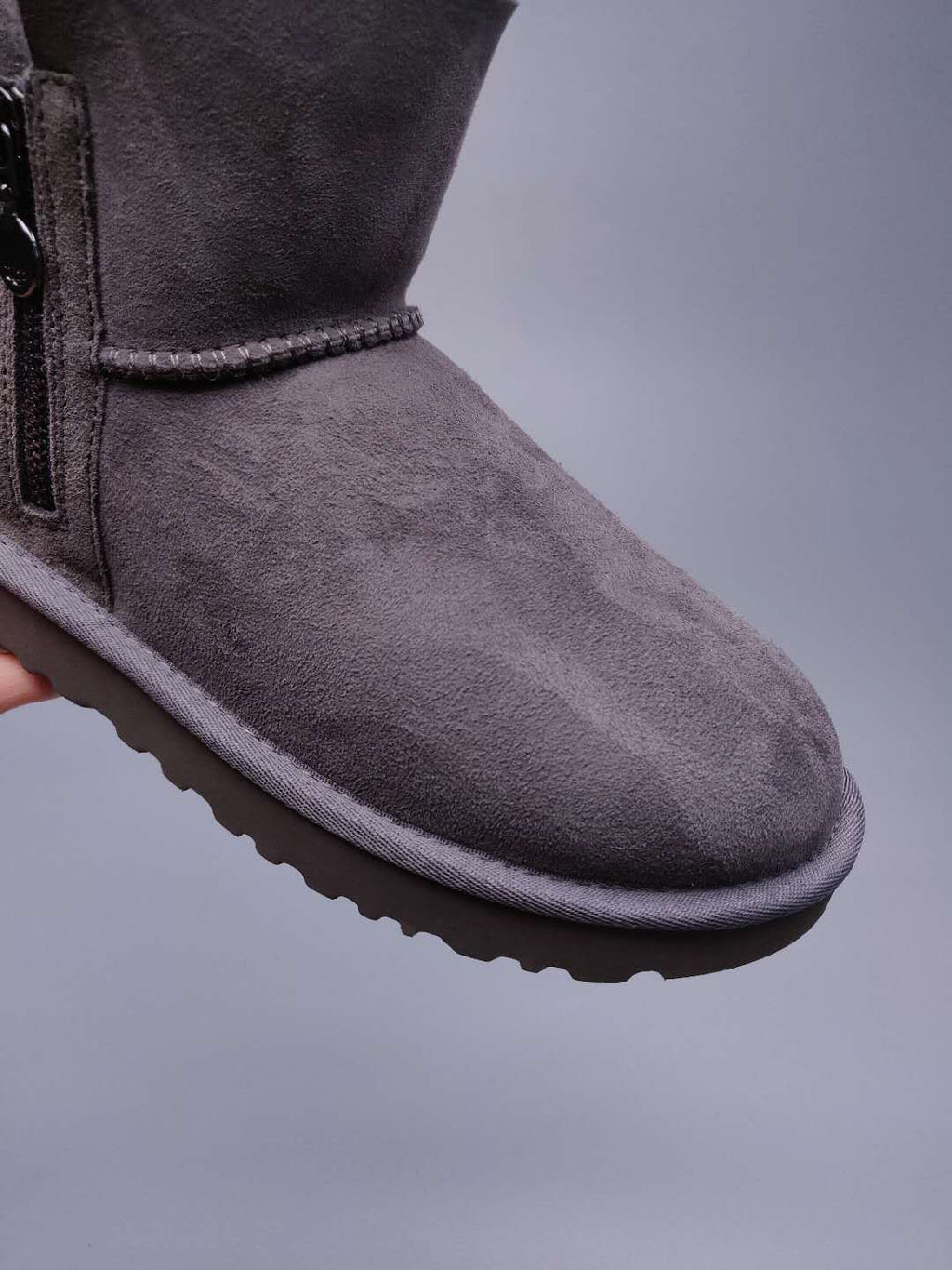 2481 Side Zip Ankle Boots – Gray (In Stock)