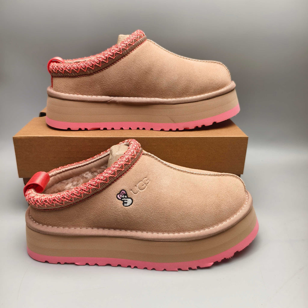 2553 Ethnic-Inspired Chunky Sole Casual Shoes – Pink (Style 2130, In Stock)