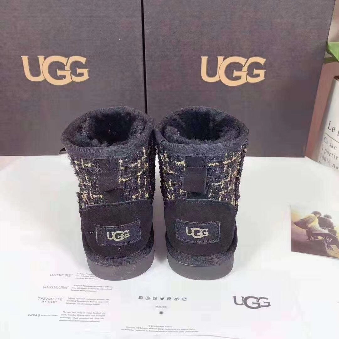 5854 Kids Chanel-Style Snow Boots – Fragrant Black (New Arrival)
