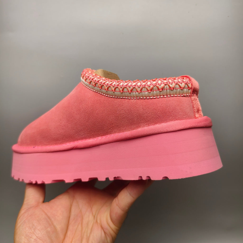 2553 Ethnic-Inspired Chunky Sole Casual Shoes – Rose Red (Style 2130, In Stock)