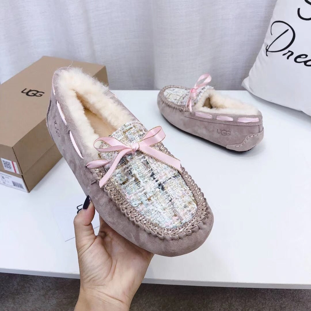 5623 Chanel-Style Driving Loafers – Dusk Pink (New Arrival)