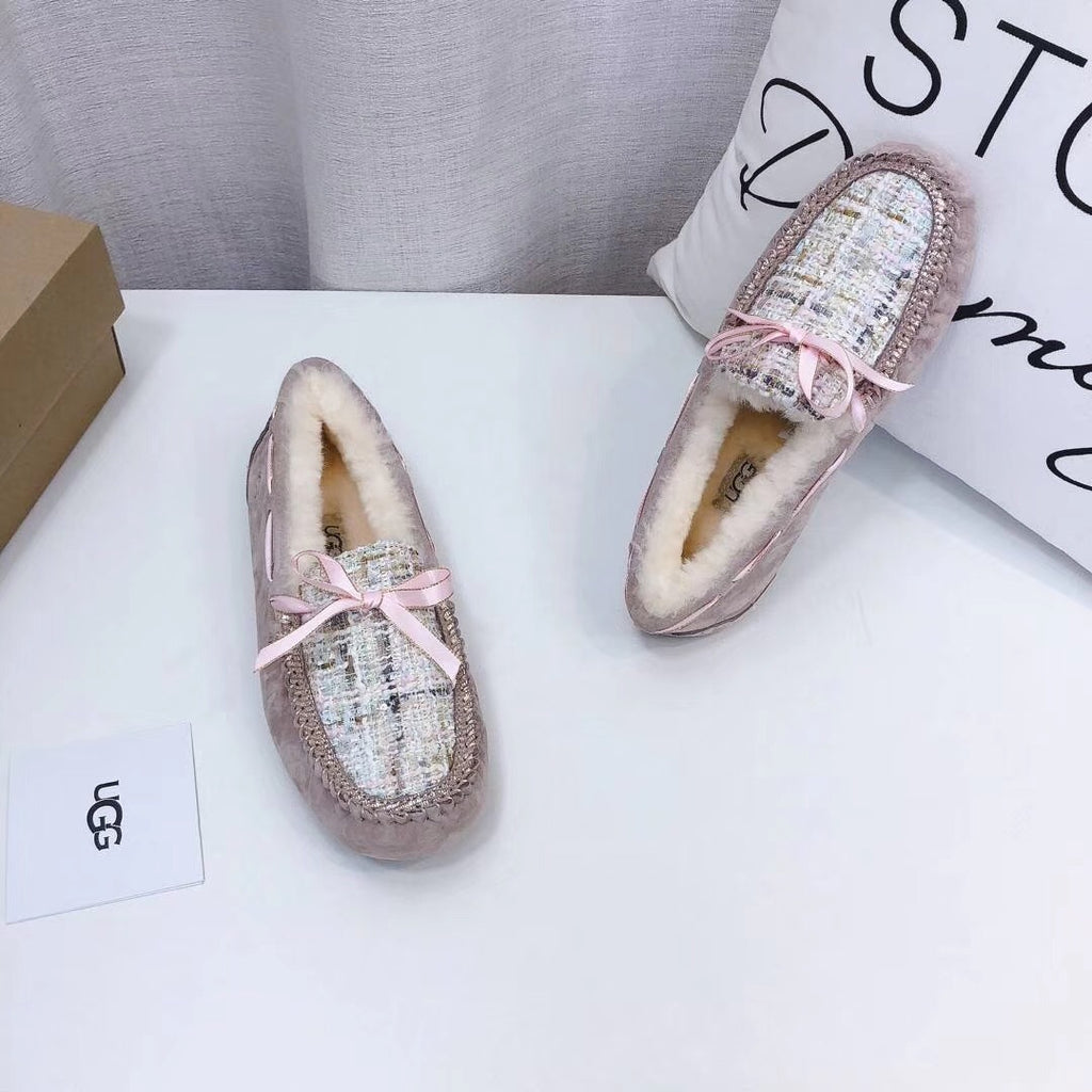 5623 Chanel-Style Driving Loafers – Dusk Pink (New Arrival)