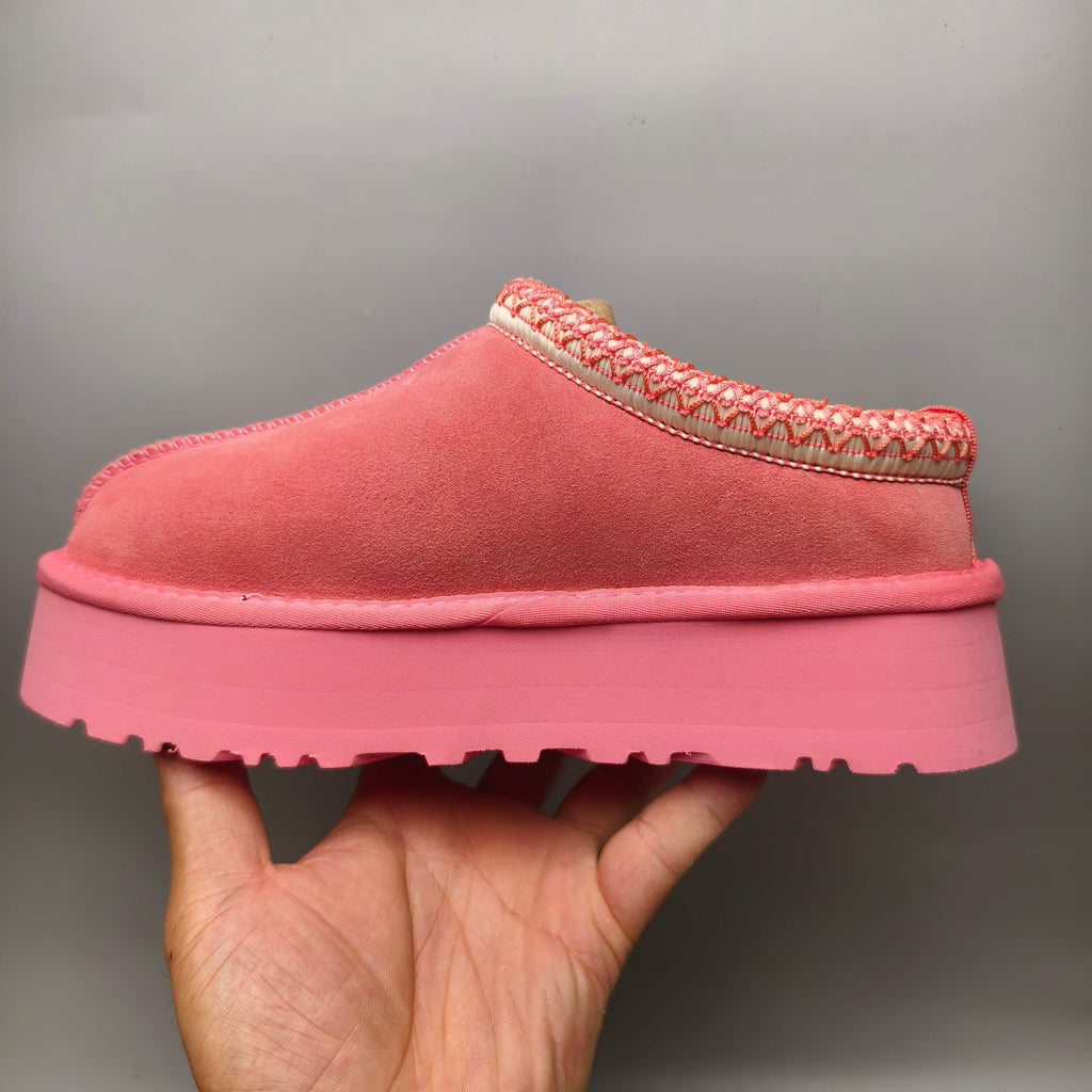 2553 Ethnic-Inspired Chunky Sole Casual Shoes – Rose Red (Style 2130, In Stock)