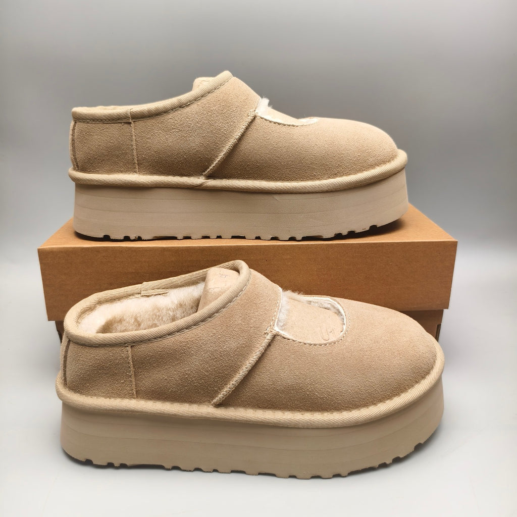 7612 Mary Jane Platform Fashion Shoes – Sand (In Stock)