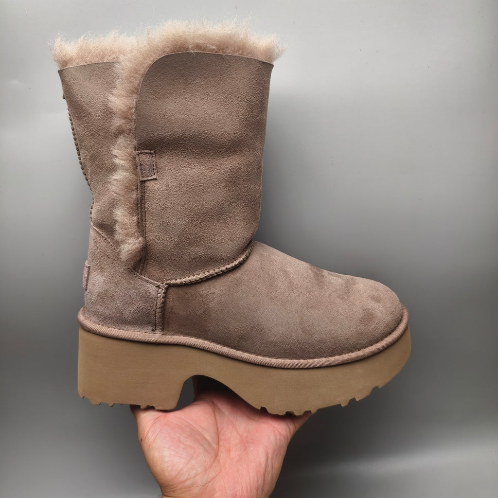1533 Wedge Chunky Mid-Calf Fashion Boots – Walnut (In Stock)