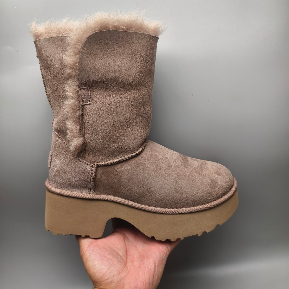 1533 Wedge Chunky Mid-Calf Fashion Boots – Walnut (In Stock)