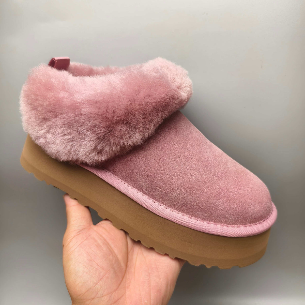 1393 Chunky Sole Suede Slip-On Lazy Shoes – Pink (In Stock)