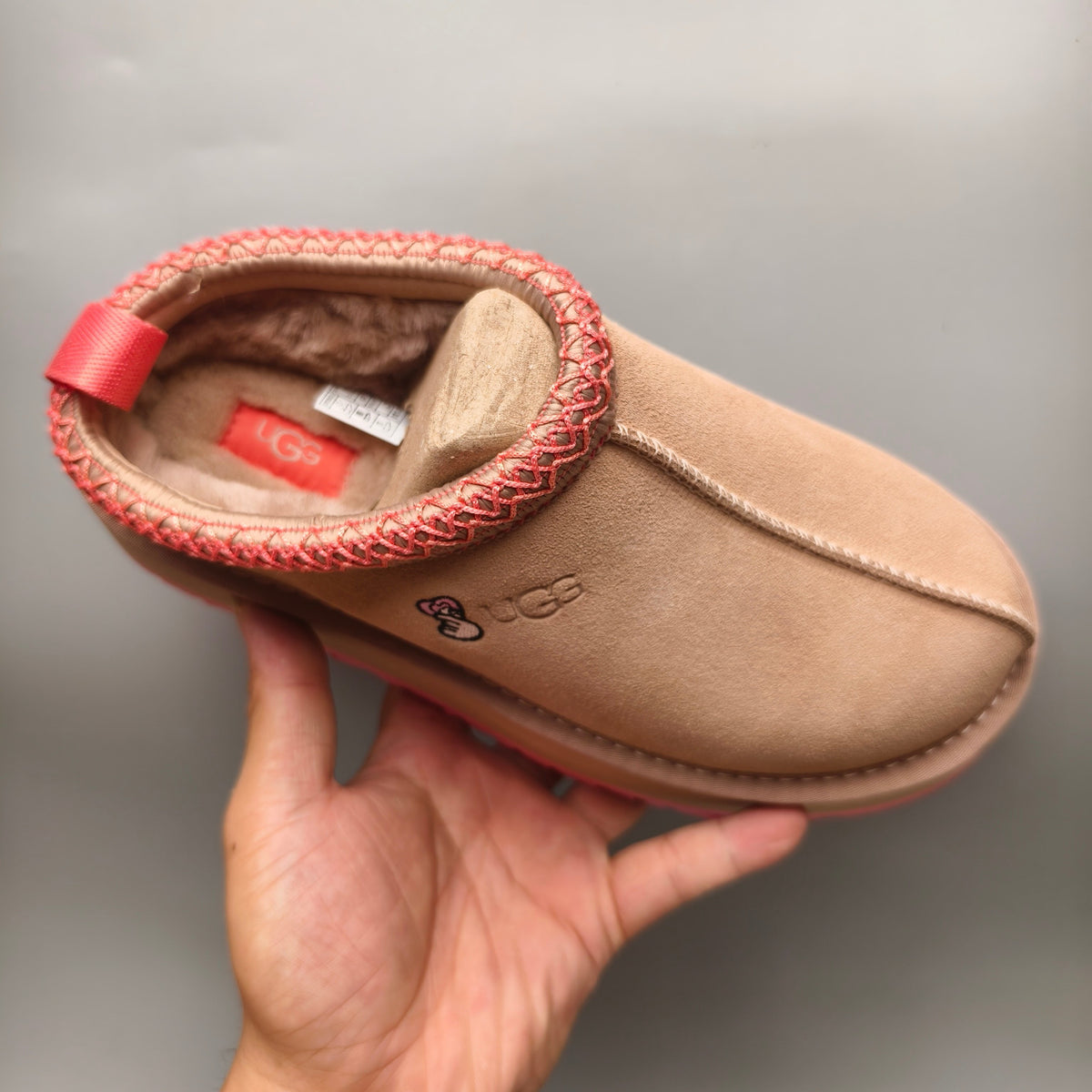 2553 Ethnic-Inspired Chunky Sole Casual Shoes – Pink (Style 2130, In Stock)