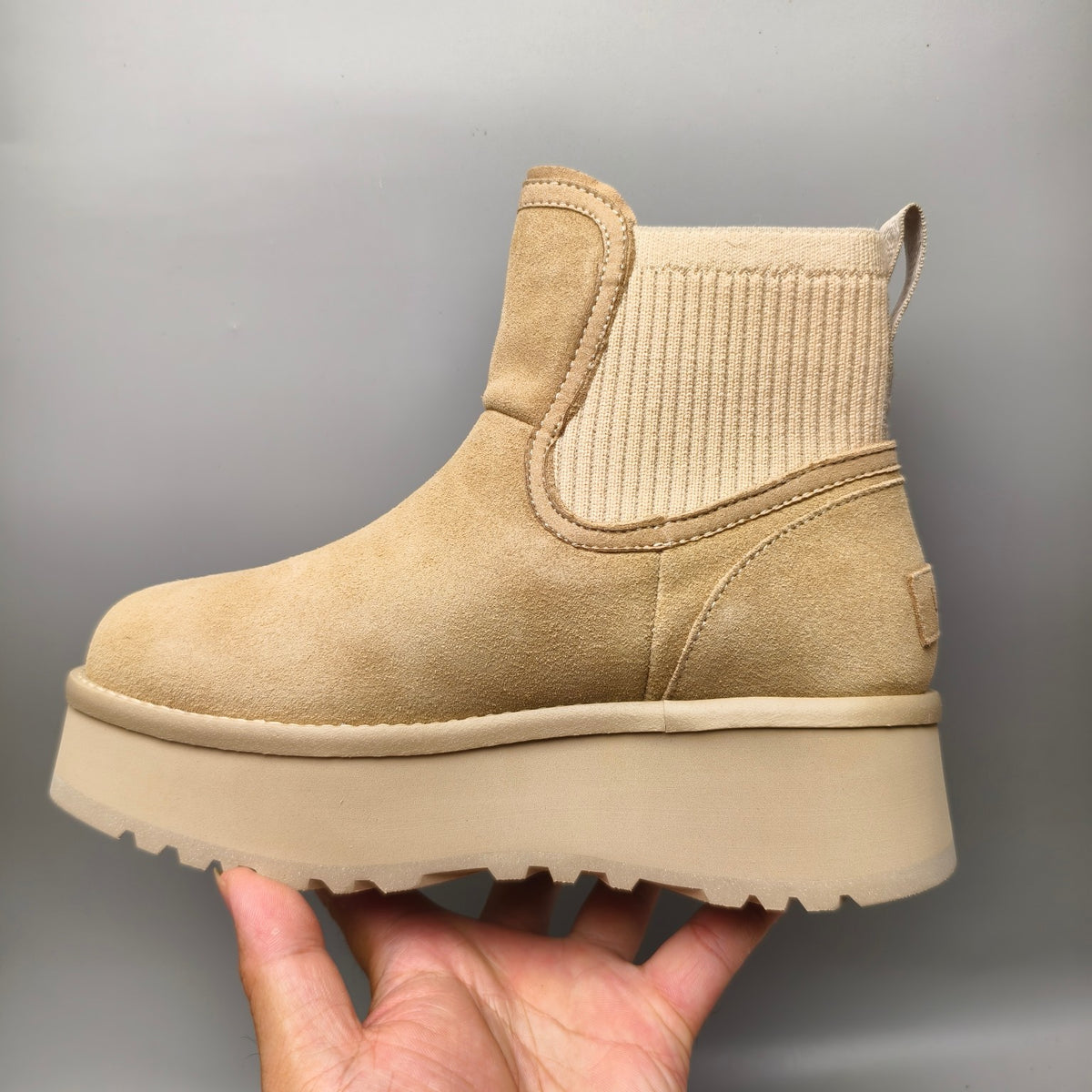 3258 5cm Platform Fashion Casual Shoes – Sand (In Stock)