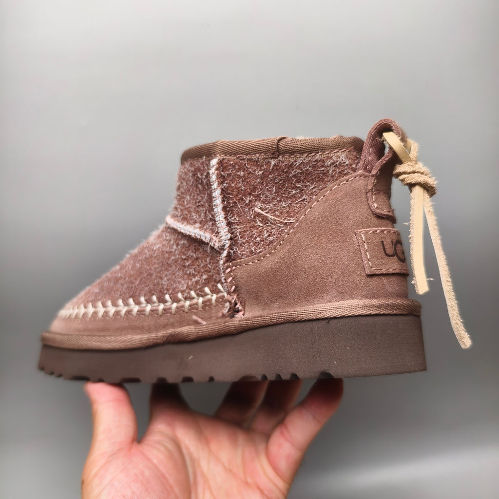 1538 Suede Back Strap Boots – Brown (In Stock)
